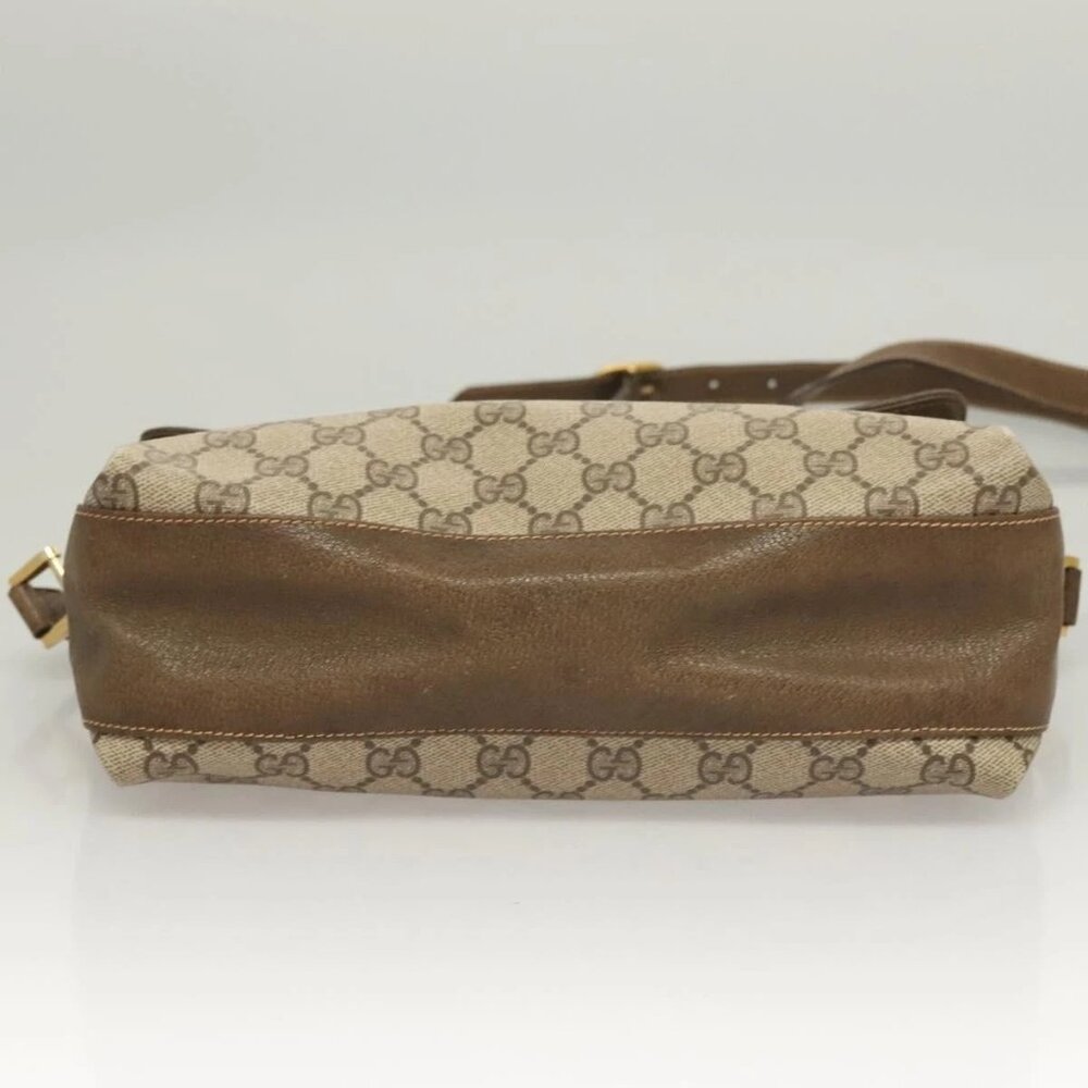 GUCCI GG Supreme Web Sherry Line Bag PVC Beige Gold 904 02 08 Auth 129908 - Picture 7 of 16